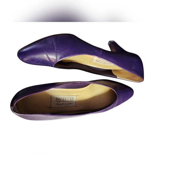 Nordstrom Comfort System Purple Leather Womens 8 M Heels Dress/Work Vintage - Picture 2 of 4
